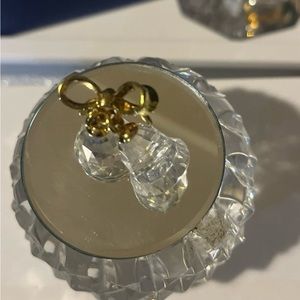 Swarovski crystal memories bells with gold bow
